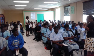 NDP presents to Anatol Rodgers High School 