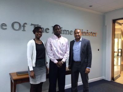 NDP team members met with researcher, Mr. Demeatrus Emmanuel 