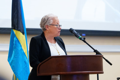 Hon. Glenys Hanna Martin presents on behalf of the PM